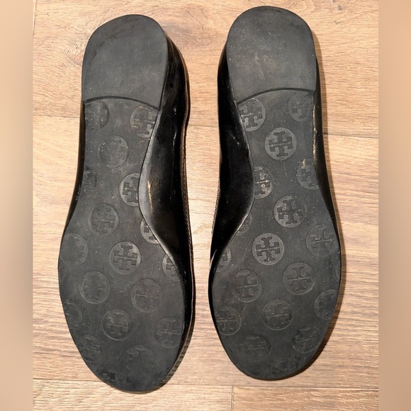 Tory Burch Ballet Flats Reva Black Patent Leather Ballet Flats Shoes - Picture 4 of 4